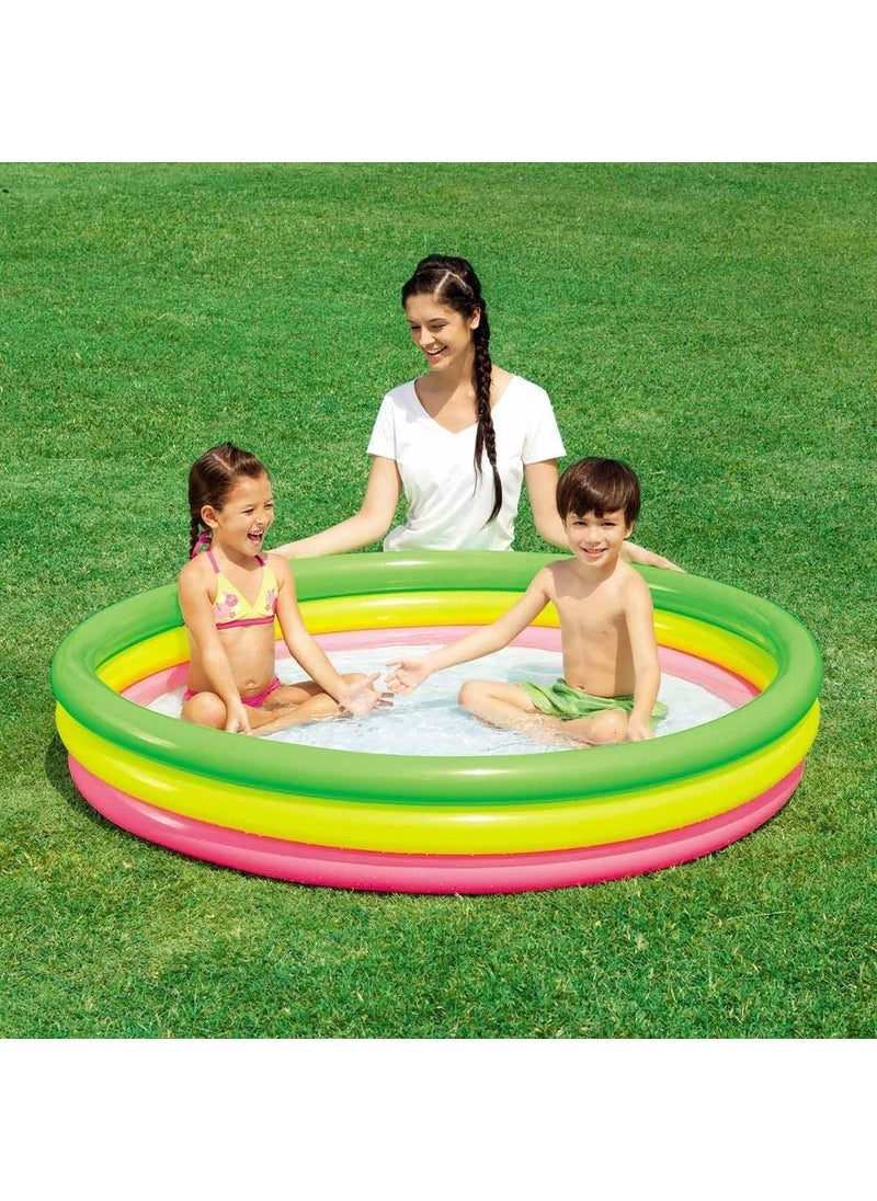 Bestway 62008 with Pump, 51103, 3 Node Color, Inflatable Floor Children's Pool, 152X30CM  - Image 1