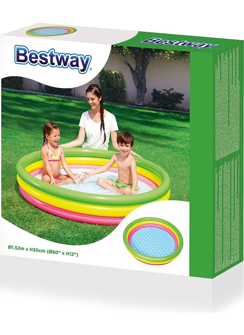 Bestway 62008 with Pump, 51103, 3 Node Color, Inflatable Floor Children's Pool, 152X30CM  - Image 4
