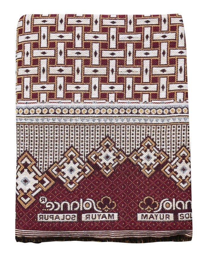 SOLAPUR CHADDARS 100 COTTON DAILYUSE SINGLE BED BLANKET PACK OF 1 MULTICOLOR