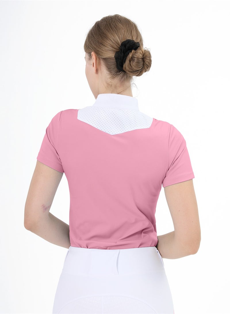 general Women Short Sleeve Equestrian T-shirts Summer Breathable Riding Horse Tops with M Pattern Equestrian Clothes - Image 2
