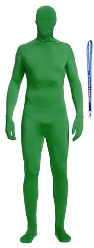 Full Bodysuit With Zipper Helper Unisex Spandex Stretch Adult Costume Zentai Disappearing Man Body Suit (X-Large, Green) - Image 1