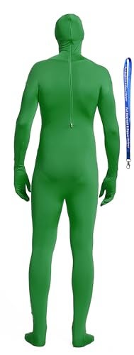 Full Bodysuit With Zipper Helper Unisex Spandex Stretch Adult Costume Zentai Disappearing Man Body Suit (X-Large, Green) - Image 2