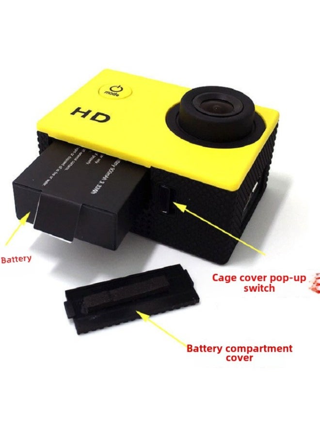 Generic Motorcycle Bike Helmet Ride Recorder Diving Sports Camera HD Waterproof Digital Video Camera-Body Color:Yellow Simplified Version-package 3  - Image 4