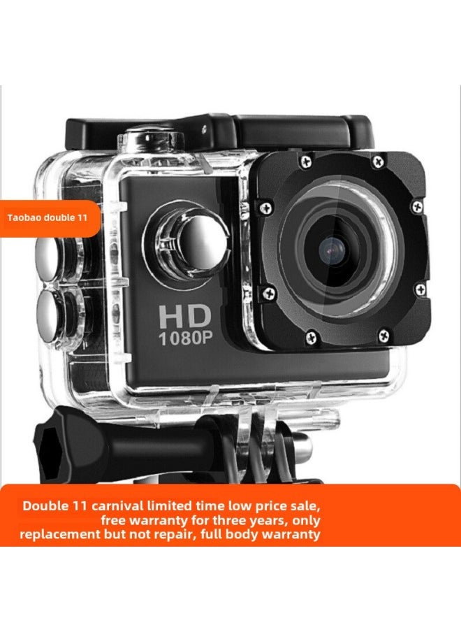 Generic Motorcycle Bike Helmet Ride Recorder Diving Sports Camera HD Waterproof Digital Video Camera-Body Color:Yellow Simplified Version-package 3  - Image 2