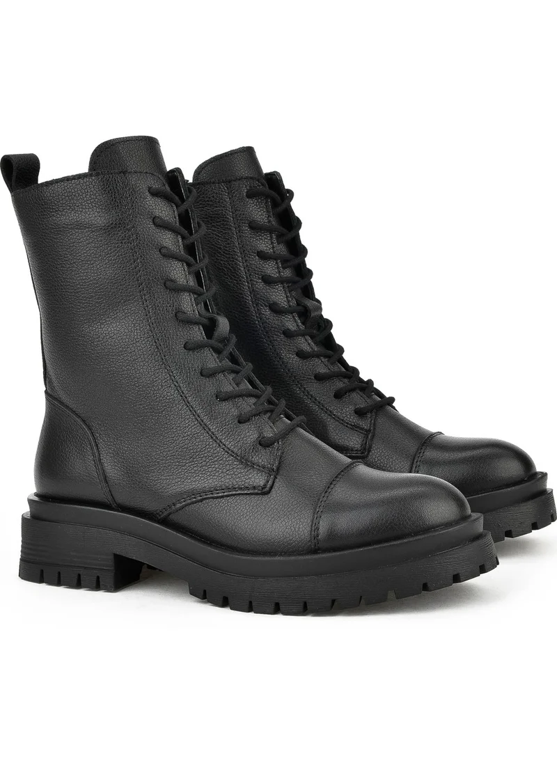 Ziya , Women's Genuine Leather Boots 133359Z304 Black