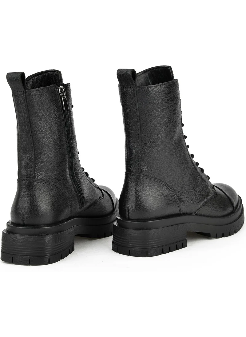 Ziya , Women's Genuine Leather Boots 133359Z304 Black