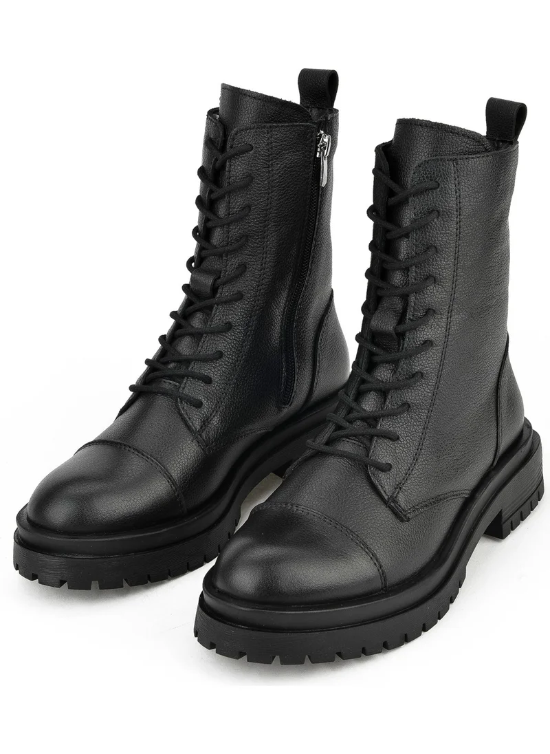 Ziya , Women's Genuine Leather Boots 133359Z304 Black