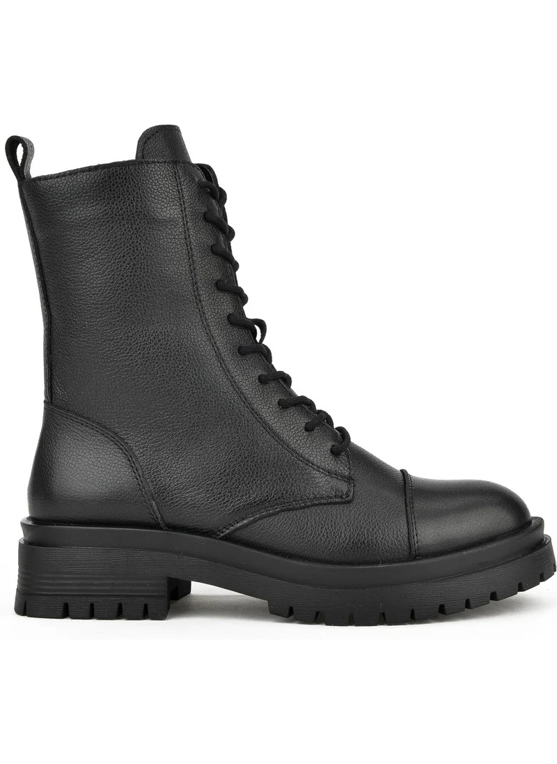 Ziya , Women's Genuine Leather Boots 133359Z304 Black