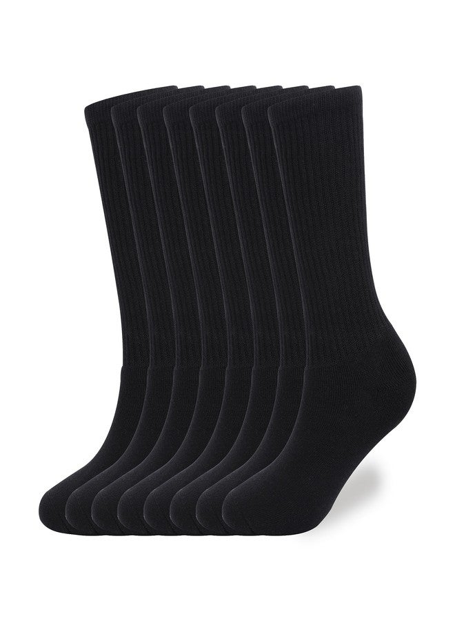 WANDER Women's Athletic Crew Socks 8 Pairs Cushion Running Socks for Women Sport Wicking Cotton Socks 7-10/10-14 - Image 1