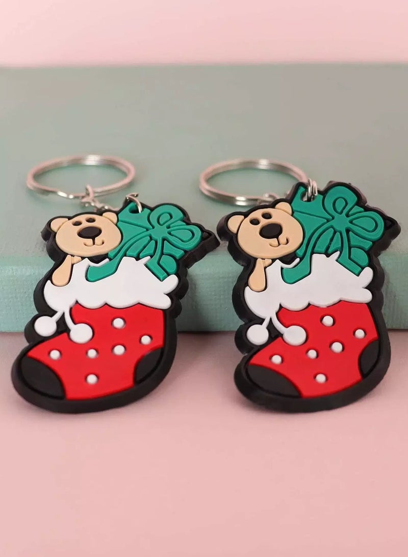 2pcs Christmas Socks Charm Keychain - Image 3
