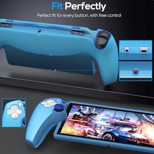 New World for PS5 Portal Remote Player Silicone Cover Protective Case, Protective Case Protector for PlayStation Portal, Accessories Kit for PlayStation Remote Player (Blue) - Image 5