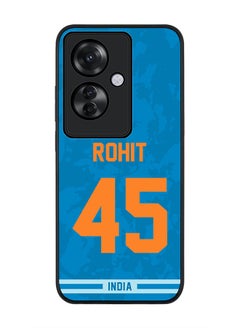Stylizedd Rugged Black edge case for Oppo Reno11 F / Oppo F25 Pro 5G, Slim fit Flexible Anti Drop Thin Cover - Team India Rohit Sharma, Jersey No 45  - Image 1