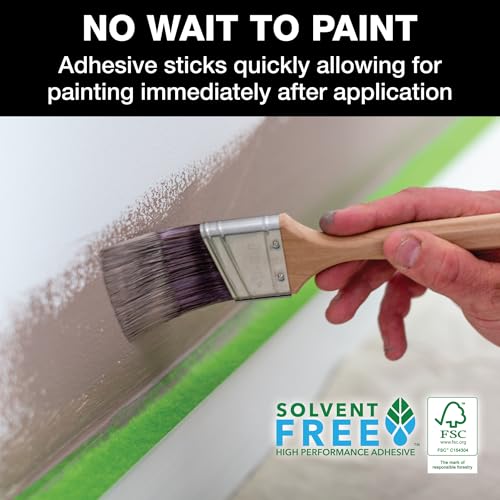 FrogTape Multi-Surface Painters Tape with PAINTBLOCK, 1 Inch Wide (0.94 In. x 60 Yds), Medium Adhesion, Green, 6 Rolls (240659) - Image 4