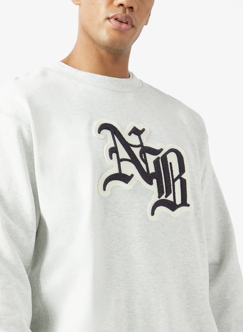 New Balance ASH HEATHER (AHH) Varsity Old English Sweatshirt for Men | Best Price UAE