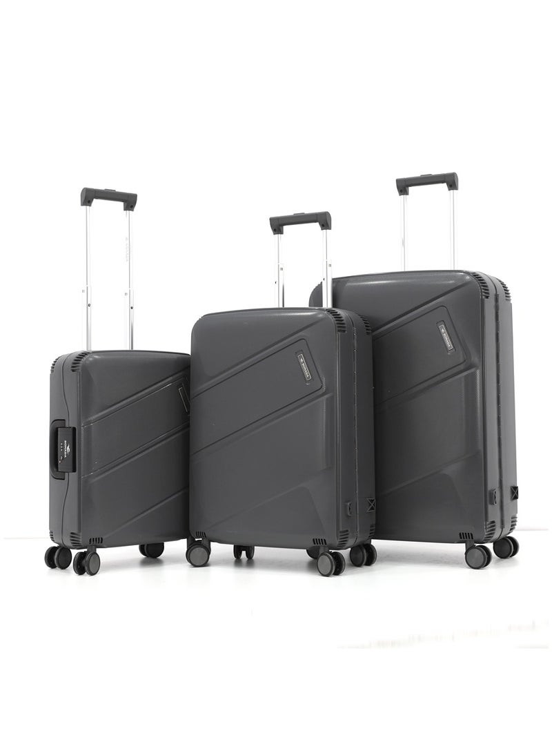 SONADA Hardshell Luggage Trolley Bag 3 Pieces Set,Grey (S-20",M-24",L-28") - Image 1
