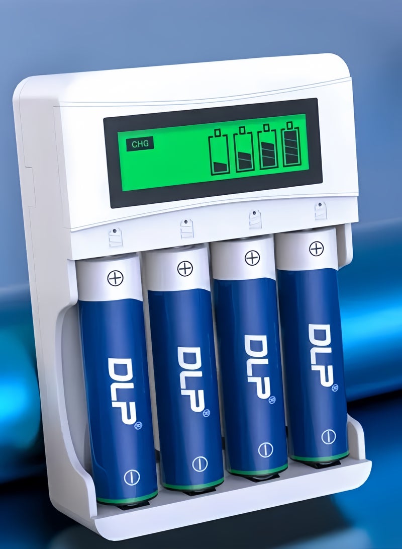 DLP High Power Battery Charger Set for 4 Rechargeable AA Batteries - Image 1