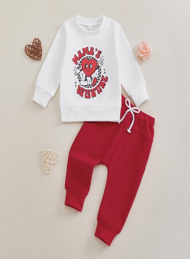 Thorn Tree Toddler Boys Girls Clothes Mama's Valentiens Sweatshirt Long Pants Spring Winter Unisex Baby Outfits - Image 2