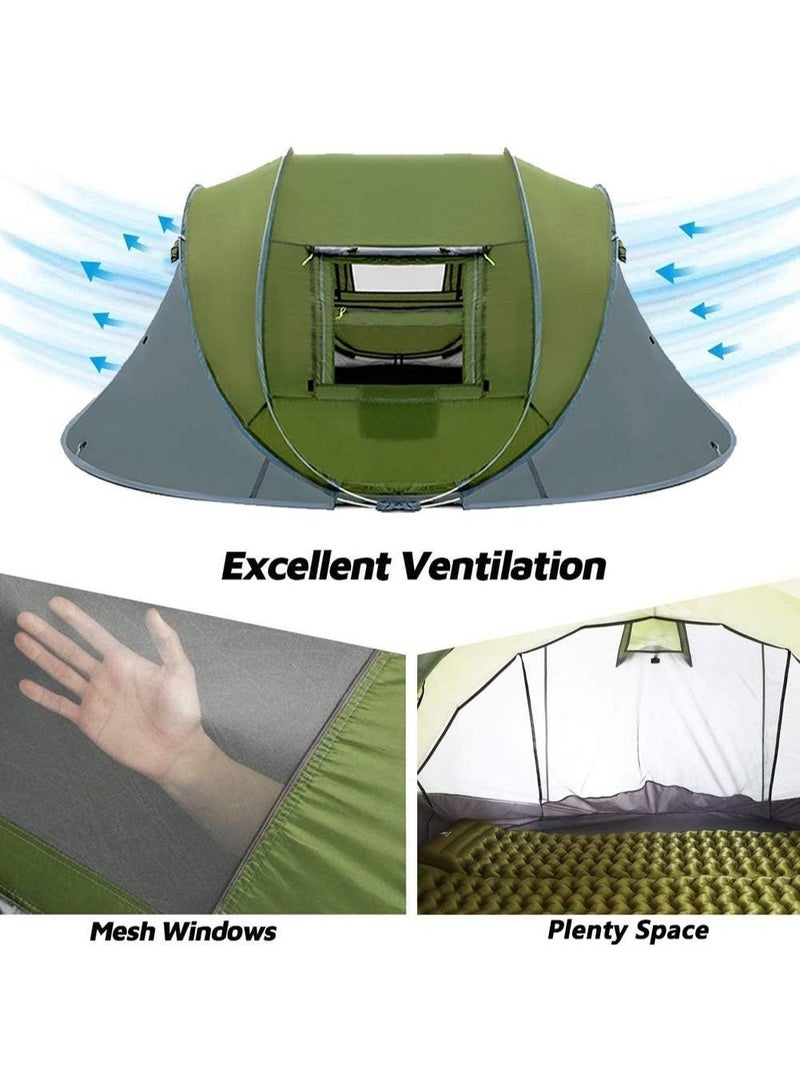 Crystal Automatic Pop Up Instant Camping Tent | Easy Setup Lightweight 4-5  Person Tent with UV Protection Compact Travel Tent - Image 3