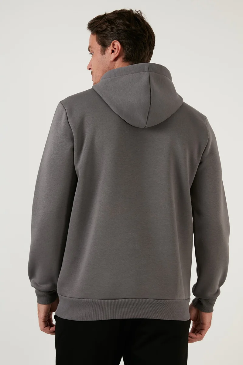 بوراتي Slim Fit Hooded Kangaroo Pocket Furry Soft Fleece Sweat Men's SWEAT 5905281