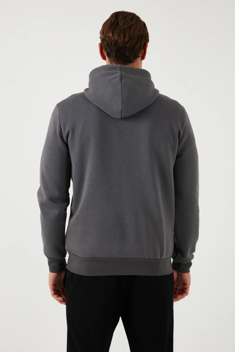 بوراتي Slim Fit Hooded Kangaroo Pocket Furry Soft Fleece Sweat Men's SWEAT 5905281