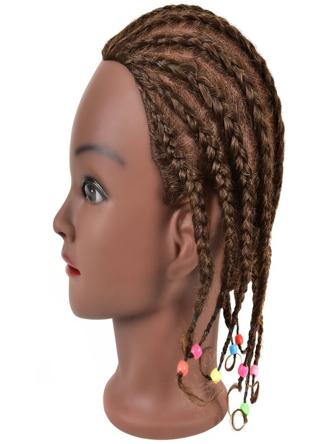 QACIEH Afro Kinky Curly Real 100% Human Hair Mannequin Head with Stand for Hairdresser Practice Cosmetology Manikin Doll Training Head Braiding Styling Cutting Updos - Image 4