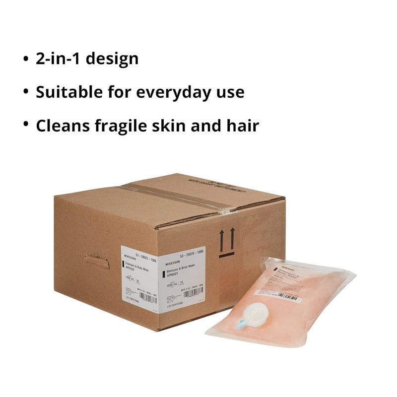 McKesson Body Wash and Shampoo Refill Bag Apricot Scent 1000 mL 1 Count - Image 4