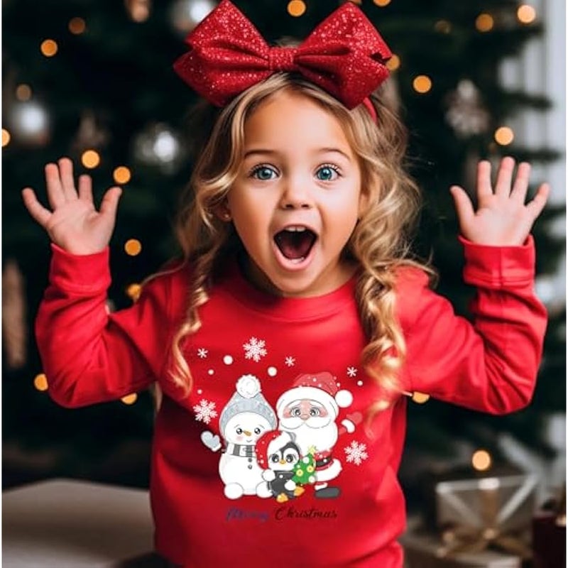 إسكدنيا Toddler Boys  Sweatshirt Kids Santa Dinosaur Penguin Shirt Xmas Pullover Sweater Long Sleeve Tops 1-7T - Image 3