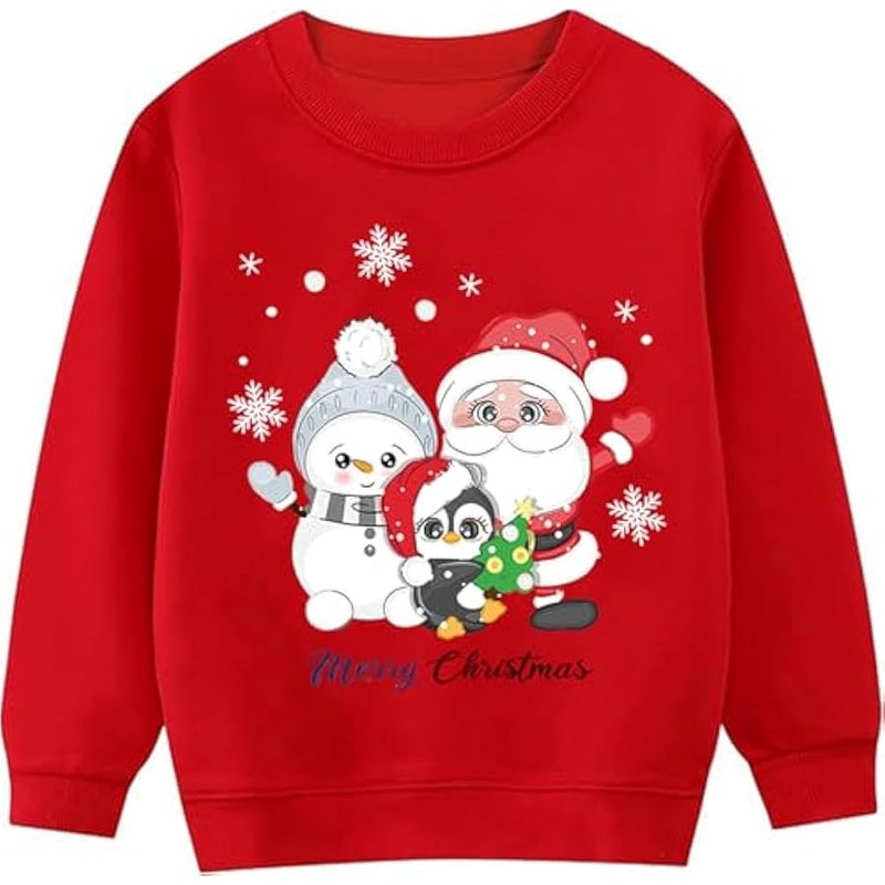 إسكدنيا Toddler Boys  Sweatshirt Kids Santa Dinosaur Penguin Shirt Xmas Pullover Sweater Long Sleeve Tops 1-7T - Image 1