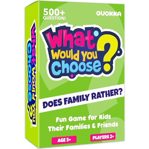 QUOKKA Board Games for Kids 812 Family Games for Kids and Adults What Would You Choose 500 Questions Does Family Rather Fun Card Game for Families and Teens - Image 1