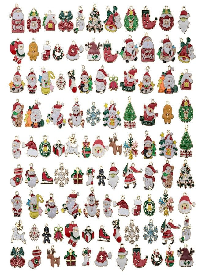 WOCRAFT 100pcs Assorted Enamel Christmas Bracelet Charms for Jewelry Making DIY Necklace Bracelet Keychain Crafting Charms Kit Crafts (SN936) - Image 1