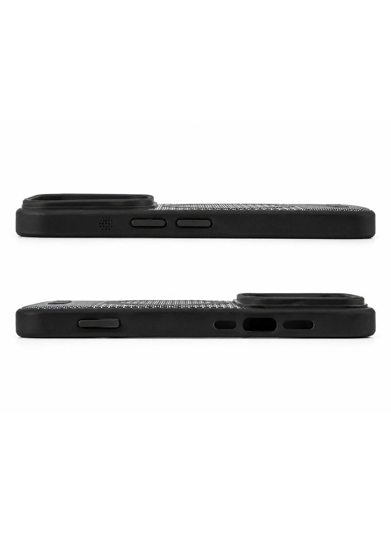 Cmax Premium MagSafe Protective Case with Geometric Texture Design and Raised Camera Guard for iPhone 17 Pro - Black/White - Image 3