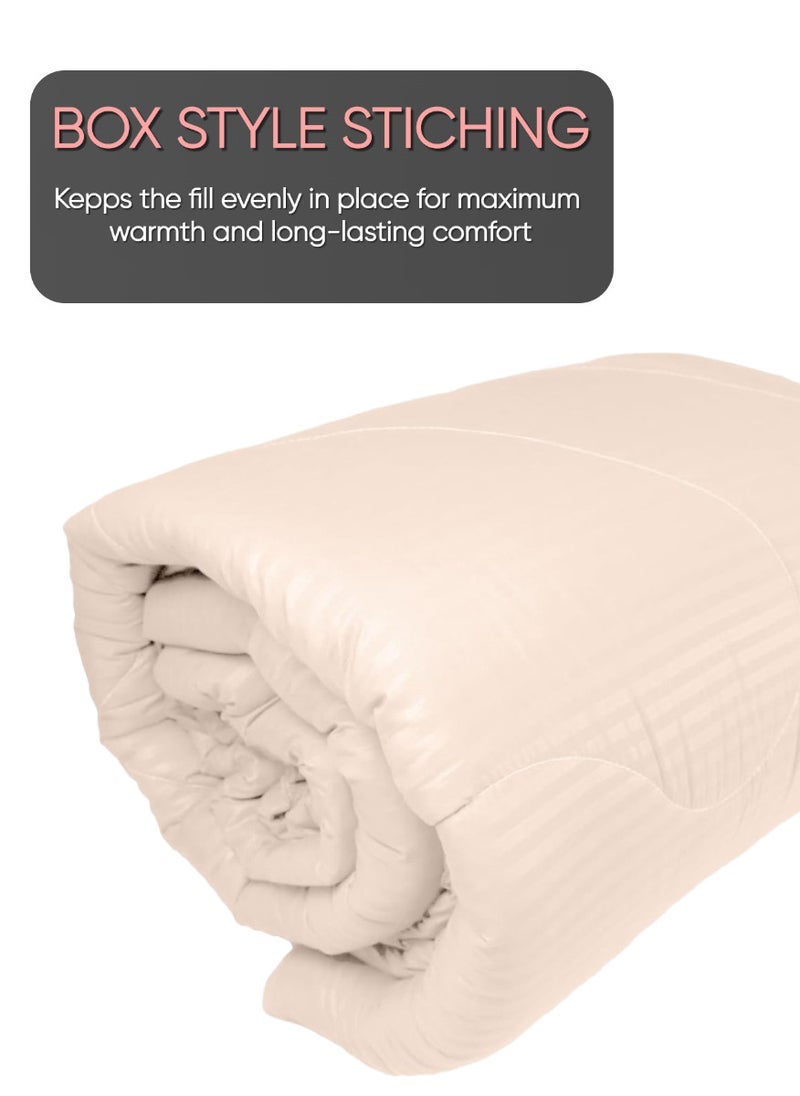 Blueberry Dark Beige Colour Single Size Quilted Down Duvet Insert Cotton160x220cm - Image 4