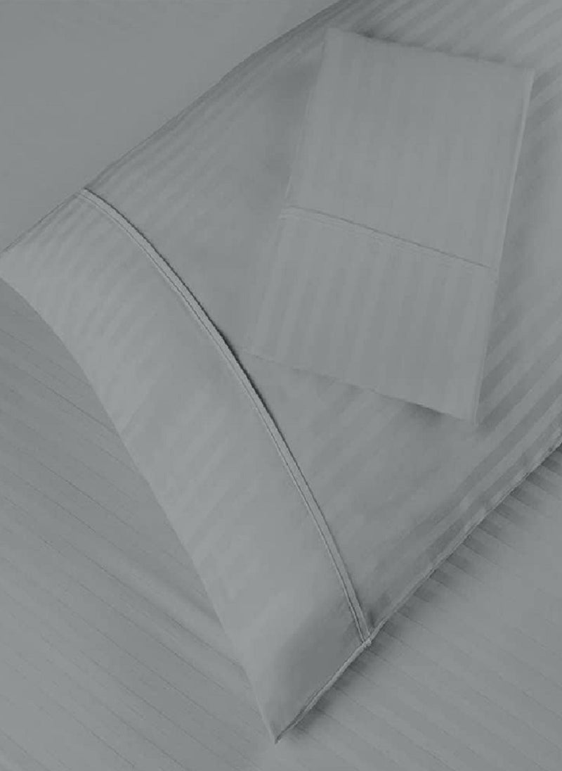 Blueberry Double Size Stripe Bed Sheet Set 100% Cotton Premium Quality 150x200+20cm - Image 3