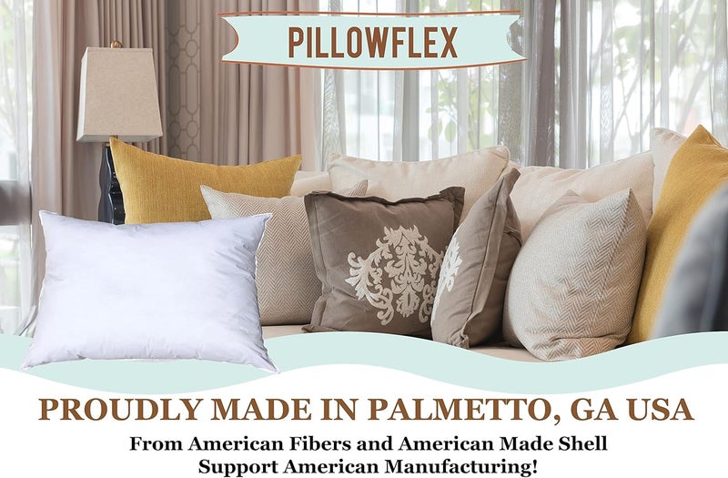 PILLOWFLEX Synthetic Down Pillow Insert - 21x31 Down Alternative Pillow, Ultra Soft Oversized Queen Bed Sleeping Pillow, Large Rectangle Sham - 1 Decorative Pillow Form - Image 4