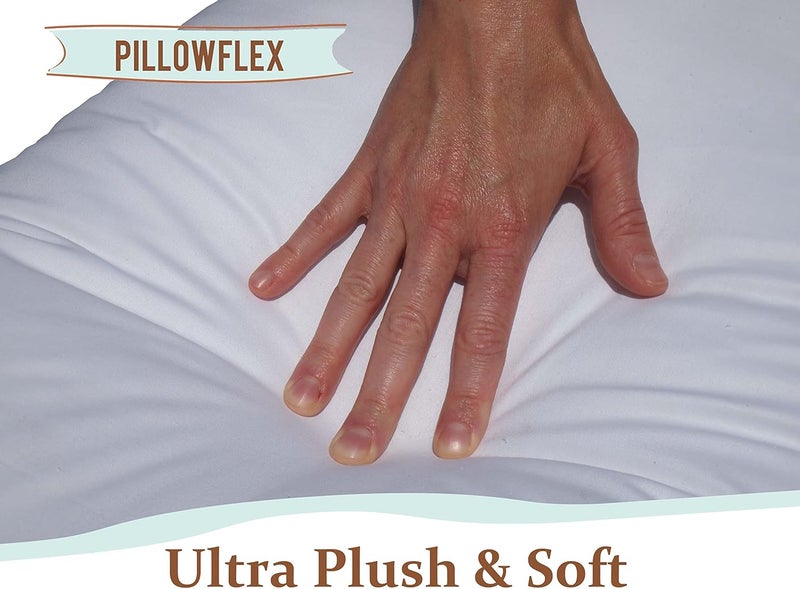 PILLOWFLEX Synthetic Down Pillow Insert - 21x31 Down Alternative Pillow, Ultra Soft Oversized Queen Bed Sleeping Pillow, Large Rectangle Sham - 1 Decorative Pillow Form - Image 5