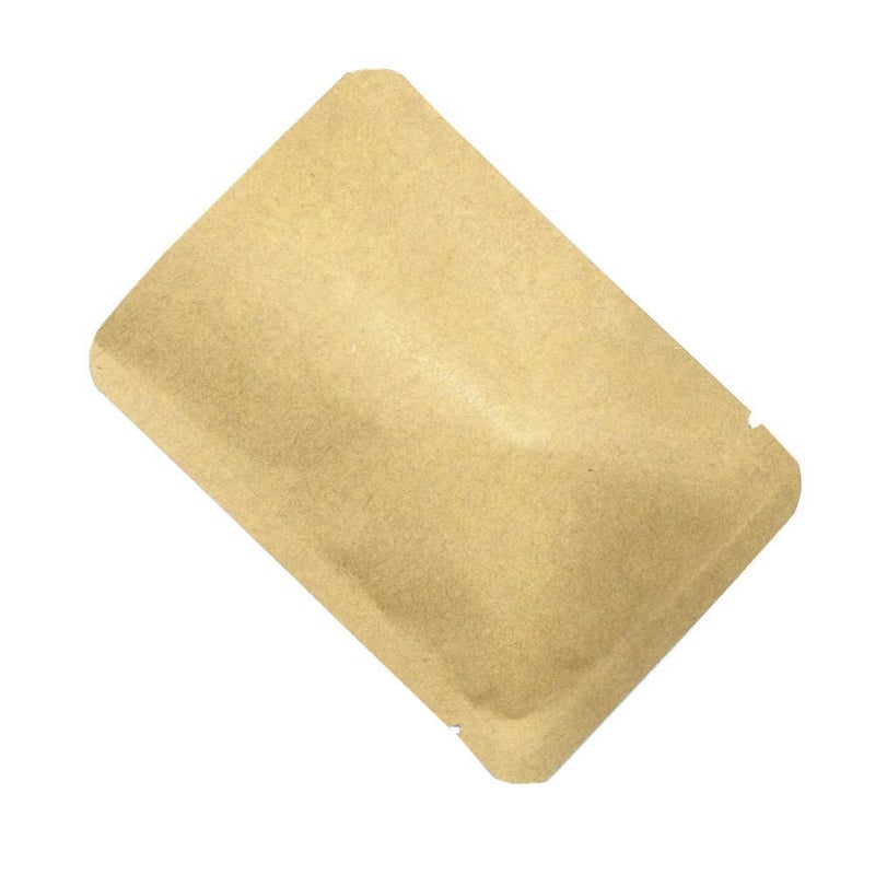 FERENLI 100 Pieces 3.1x4.7 inch (Usable Size 2.7x4.3 inch) Kraft Paper Open Top Vacuum Sealable Bags Mylar Foil Heat Seal Pouches for Sample Food Storage Packaging with Tear Notches - Image 3