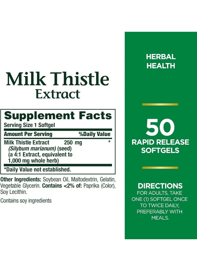 NATURE'S BOUNTY Milk Thistle 1000Mg - 50 Softgels  - Image 3