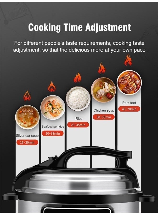 SILVER CREST Smart Pot Essentials 1050W, 6L, 10 In 1 Electric Pressure Cooker, Slow Cooker,Rice Cooker, Steamer, Sauté Pot & More, 10 Smart Programs, 2-Year Warranty - Image 3