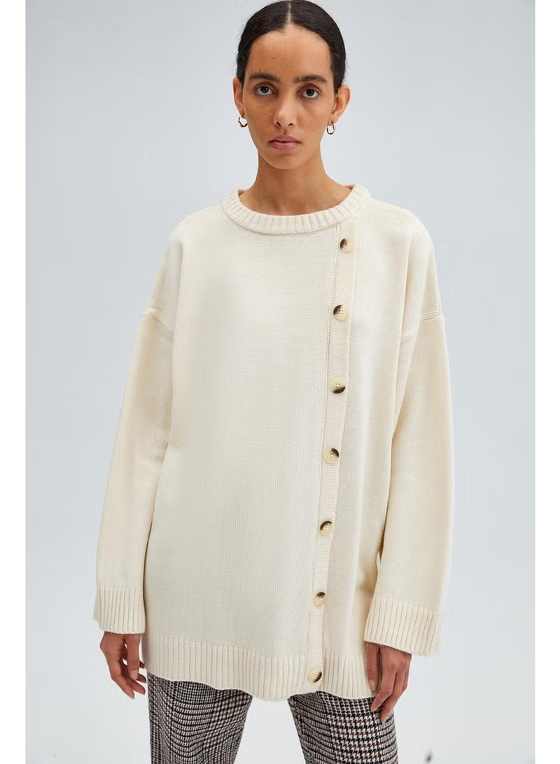 Touche Button Detailed Knitted Sweater - Image 1