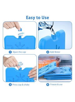 KASTWAVE Ice Packs for Lunch Box, 4 Pcs Reusable Ultra Thin Freezer Packs Long Lasting for Coolers, Cooler Bag for Work, School, Picnic or Camping Keep Food Fresh Lightweight Design for Easy Carrying  - Image 5