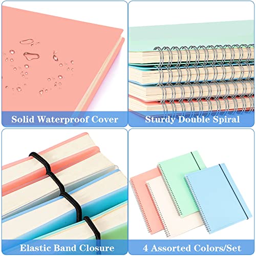 Amanple Spiral Notebook, Wide Ruled Notebook Journal, 8.5" x 11" Lined Journal Notebook Pack, A4 Large Subject Notebook for School, Work, Notes, 560 Thick Paper, 24pcs Index Tabs, Assorted Pastel Notebook - Image 5