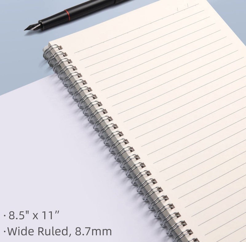 Amanple Spiral Notebook, Wide Ruled Notebook Journal, 8.5" x 11" Lined Journal Notebook Pack, A4 Large Subject Notebook for School, Work, Notes, 560 Thick Paper, 24pcs Index Tabs, Assorted Pastel Notebook - Image 3