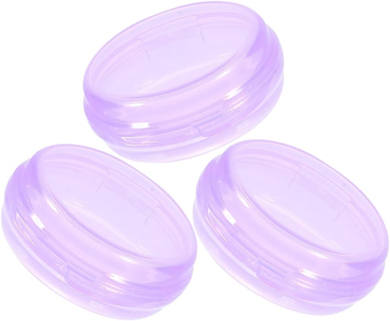 Small Pill Organizer 3pcs Set Round Portable Medicine Storage Case Travel Organizer Purple Compact Daily Pill Box for Tablets and Supplements - Image 1