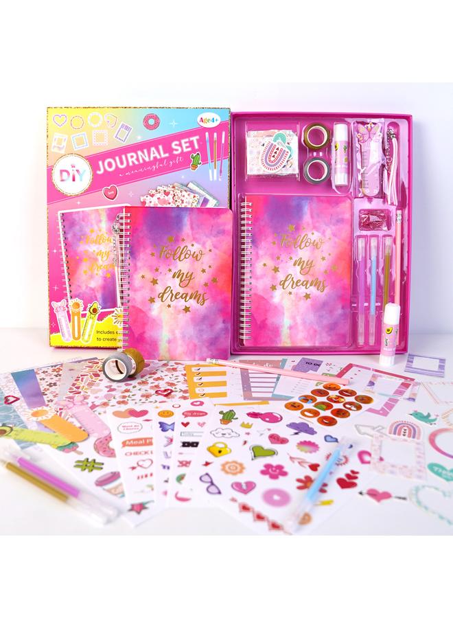 Bluejw Cross-border DIY JOURNAL SET Pink Hand Account Diary Gift Box Scrapbook Sticker Children's Diary Suit - Image 3