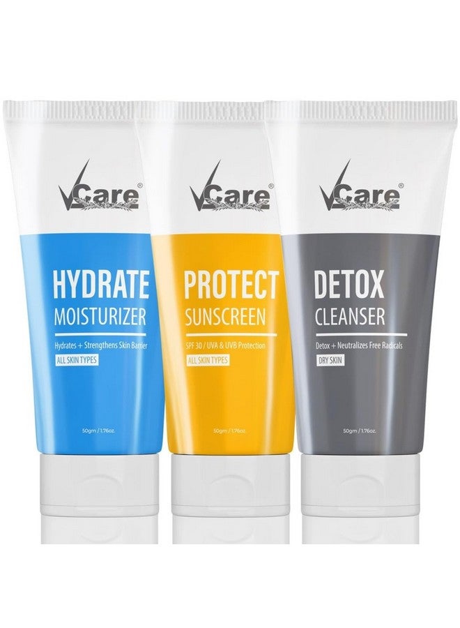 في كير منظف ديتوكس 3 في 1، مرطب، واقي من الشمس للبشرة الجافة، مجموعة تنظيف وترطيب البشرة لكل من الرجال والنساء، مناسب لجميع أنواع البشرة، الاستخدام اليومي، 50 جم - Image 1