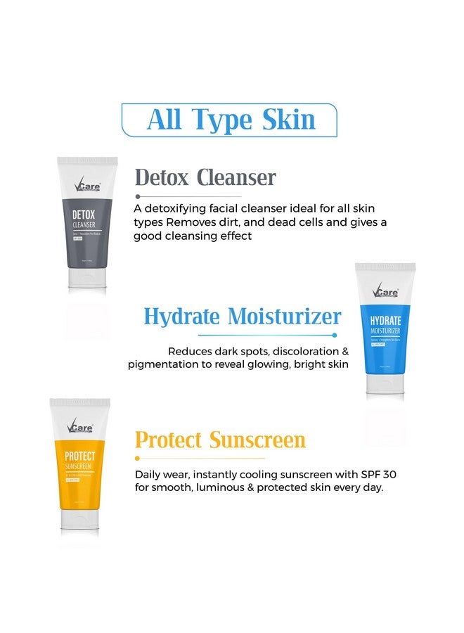 في كير منظف ديتوكس 3 في 1، مرطب، واقي من الشمس للبشرة الجافة، مجموعة تنظيف وترطيب البشرة لكل من الرجال والنساء، مناسب لجميع أنواع البشرة، الاستخدام اليومي، 50 جم - Image 2