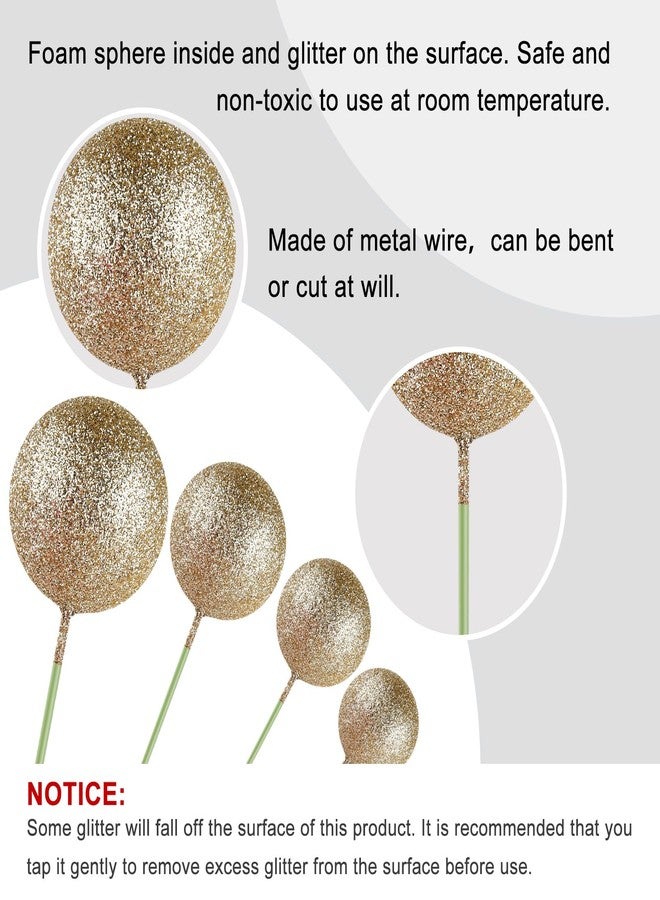 ASTARON Pack of 20 Cake Decoration Balls Cake Toppers, Mini Balloons Cake Toppers for Wedding Party Baby Shower Birthday Cake Decorating (Glitter Champagne Gold) - Image 3