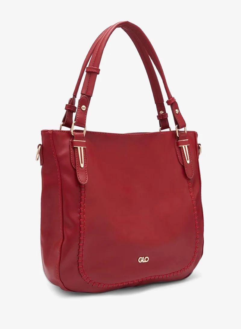 Globus  Maroon Solid Faux Leather Hobo Bag for Women | Best Price UAE