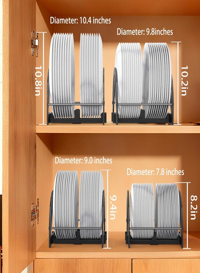 OYEFLY 2 Pieces Wood Dish Organizer,Plate Organizer for Cabinet (Black) - Image 5