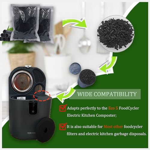 PurifyLogix 1.6 Pounds Activated Charcoal Filter Refill for FoodCycler Kitchen Waste Composters, Odor-Absorbing Replacement Carbon Compatible with Eco 5 FoodCycler Indoor Electric Composter(2PCS) - Image 2